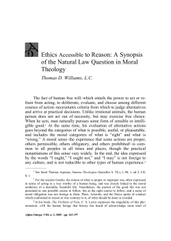Ethics Accessible to Reason: A Synopsis of the Natural Law