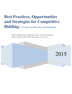 Best Practices, Opportunities and Strategies for