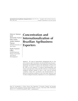 Concentration and Internationalization of Brazilian Agribusiness