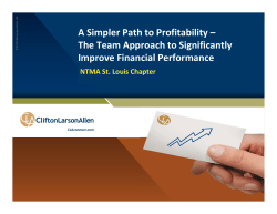 The Team Approach to Significantly Improve Financial Performance