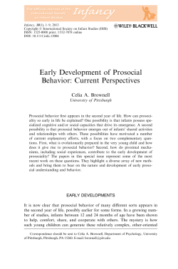 Early Development of Prosocial Behavior