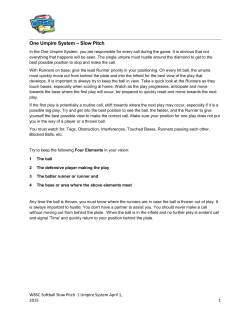One Umpire System &ndash; Slow Pitch