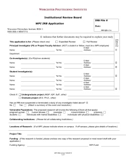 IRB Application Form - Worcester Polytechnic Institute