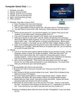 Computer Game Club Rules and Guidelines