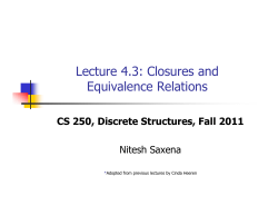 Lecture 4.3: Closures and Equivalence Relations