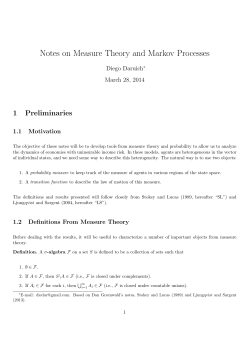Notes on Measure Theory and Markov Processes