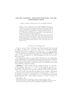 THE ORE CONDITION, AFFILIATED OPERATORS, AND THE