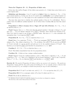 Notes for Chapters 10 - 11. Properties of finite sets. 20