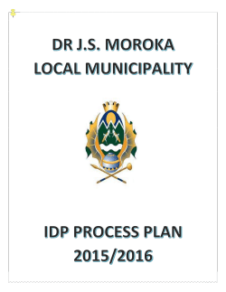 purpose of idp process plan - Dr JS Moroka Local Municipality