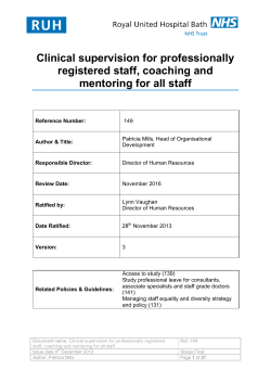 Clinical supervision for professionally registered staff, coaching and