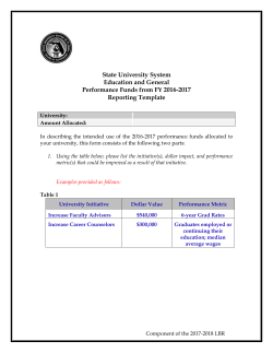 Performance Funding Reporting - State University System of Florida
