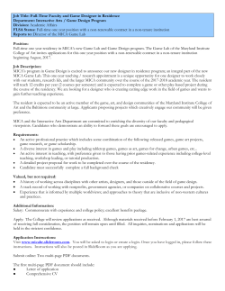 The Maryland Institute, College of Art invites applications for the Full