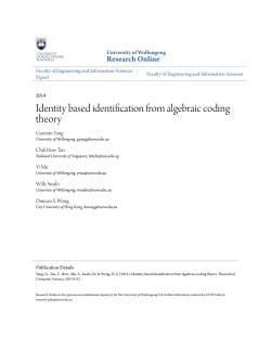 Identity based identification from algebraic coding theory