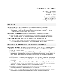 curriculum vitae - University of Pittsburgh