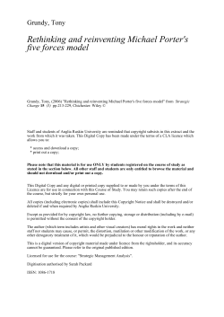 Rethinking and reinventing Michael Porter`s five forces model