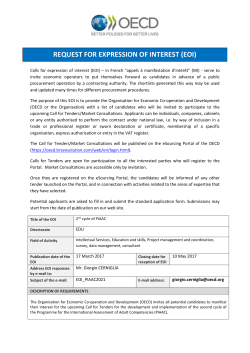 Calls for expression of interest (EOI) – in French