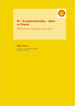 ET &ndash; Extraterritoriality &ndash; Alien or Friend