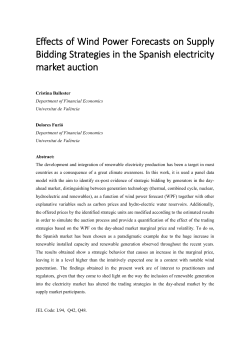 Marginal price increase due to the wind forecast: