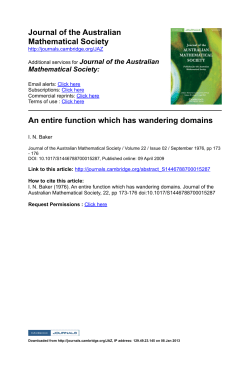 Journal of the Australian Mathematical Society An entire function