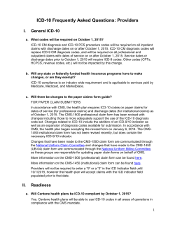 ICD-10 Frequently Asked Questions: Providers
