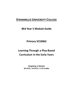 BEd Year 3 Module Guide Primary SCS3062 Learning Through a