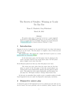 The Secrets of Notakto: Winning at X-only Tic-Tac-Toe