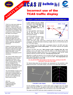 Incorrect use of the TCAS traffic display