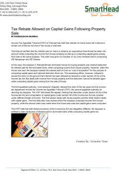 Tax Rebate Allowed on Capital Gains Following Property Sale