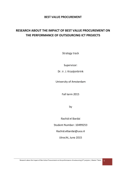 research about the impact of best value procurement on the