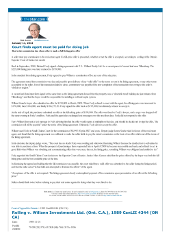 Court finds agent must be paid for doing the job