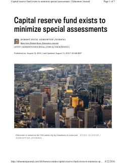 Capital reserve fund exists to minimize special