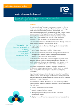 Rapid Strategy Deployment - aligning the organisation around