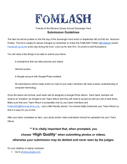 Submission Guidelines ** It is vitally important that, when prompted