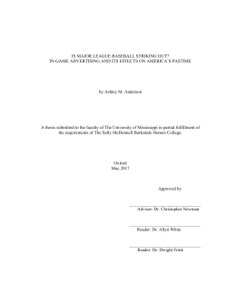 IS MAJOR LEAGUE BASEBALL STRIKING OUT? IN