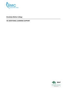 Brooksby Melton College HE ADDITIONAL LEARNING SUPPORT