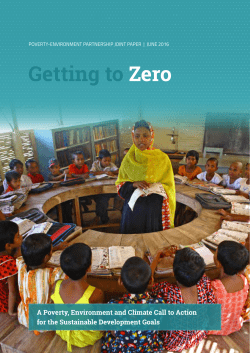 Getting to Zero - Poverty Environment Net