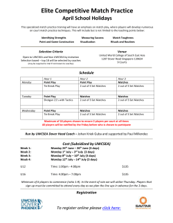 Elite Competitive Match Practice April School Holidays
