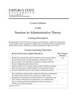 LI 893: Seminar in Administrative Theory