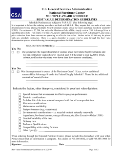 Best Value Determination Guidelines