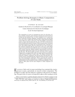 Problem-Solving Strategies in Music Composition: A Case Study