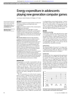 Energy expenditure in adolescents playing new generation