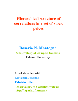 Hierarchical structure of correlations in a set of stock prices Rosario
