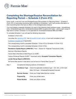 Completing the Shortage/Surplus Reconciliation for
