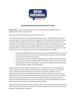 Congressman Brad Sherman Wins by 21 Points