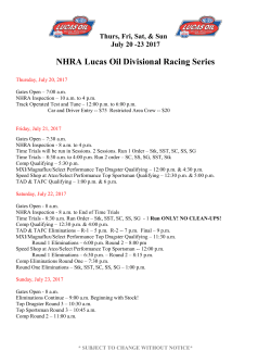 July 21-23, 2017 NHRA Lucas Oil Regional