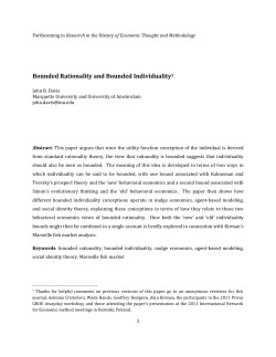 Bounded Rationality and Bounded Individuality1