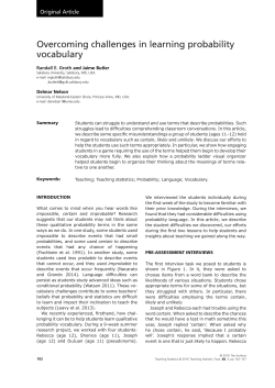 Overcoming challenges in learning probability vocabulary