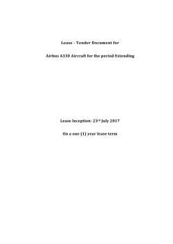 Lease - Tender Document for Airbus A330 Aircraft for the period