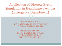 Application of Discrete Event Simulation in Healthcare Facilities