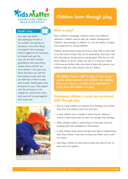 Children learn through play